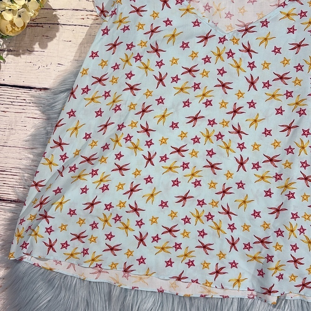 Amanda Uprichard Star Patterned Ruffle Flutter Tank - Picture 5 of 6